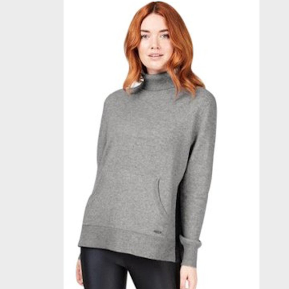 Sweaty Betty Hampstead Wool Cashmere Sweater Long Sleeve Turtleneck Gray XS